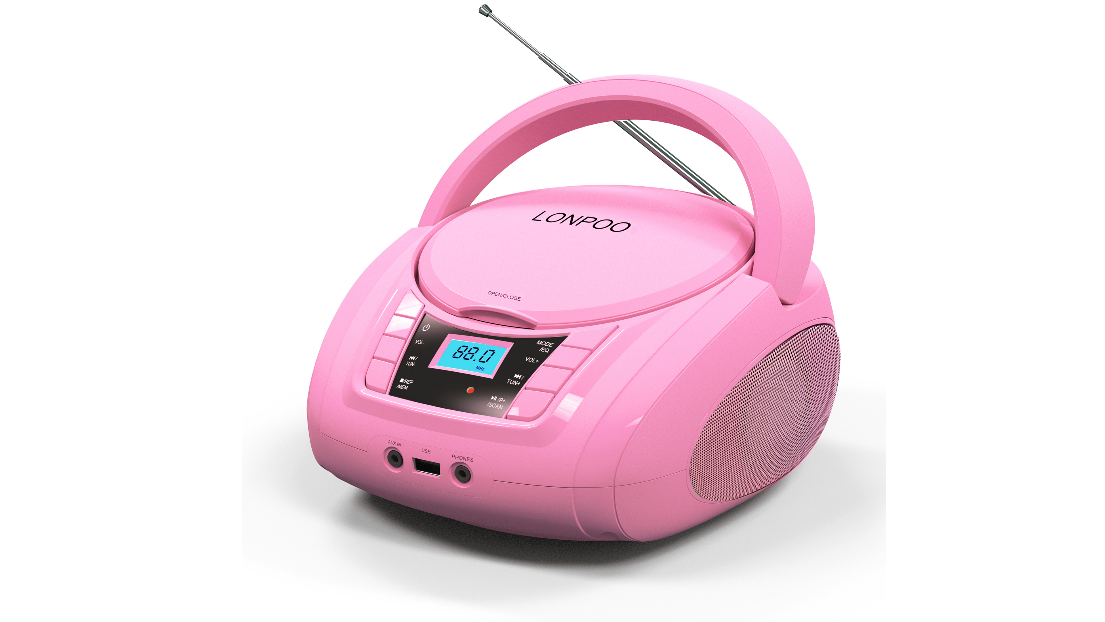 Amazon.com: LONPOO Portable Boombox - CD Player, Bluetooth, USB